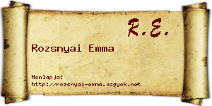 Rozsnyai Emma névjegykártya
